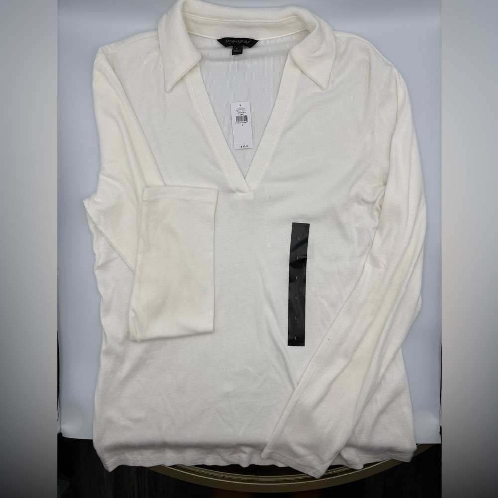 Banana Republic Cream Long Sleeve Top
